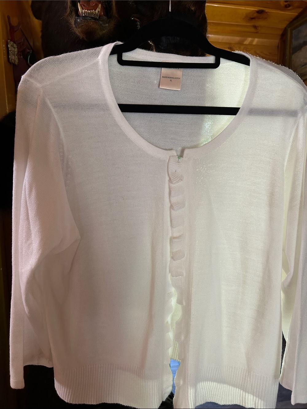 Blair White Lightweight Button-Front Women's Sweater